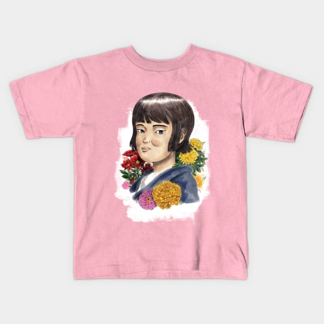 WATERCOLOUR GIRL Kids T-Shirt by caravantshirts